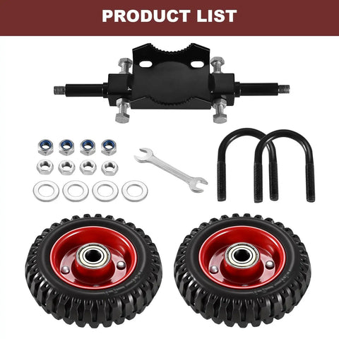 Rolling Gate 6 Inch Rubber Wheel Carrier Heavy Duty for Driveway and Sliding Gates with 550lb Capacity Two Wheel U Bolt Kit Included