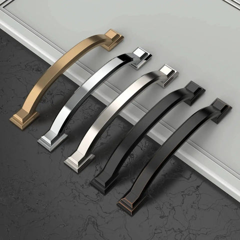 10 Pack 4 Inch Matte Black Cabinet Handles For Kitchen Cabinets 102mm Cabinet Pulls Drawer Pulls Cupboard Hardware Durable Modern Satin Finish Easy Install With Screws Included shown in multiple colors on marble surface