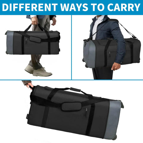 Foldable Rolling Duffel Bag With Wheels For Travel And Sports 100L Large Capacity Lightweight Duffel With Removable Shoulder Strap