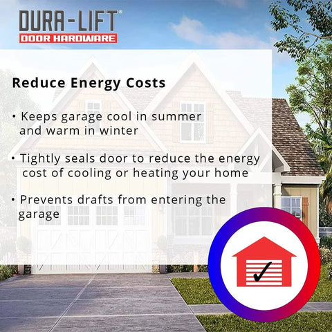 Premium EPDM Rubber Garage Door Weather Seal for 8 Foot Wide Double-T Doors by DURA-LIFT with energy-saving features