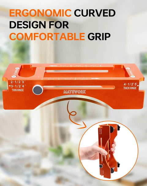 Heavy Duty Door Hinge Jig And Lock Installation Kit With Anodized Aluminum Router Template for Three to Five Inch Hinges