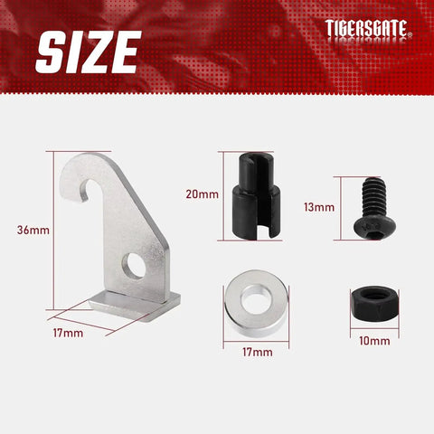 Front view of TIGERSGATE Twin Cam Easy Pull Clutch Lever Kit for Harley 2000-2017; silver lever bracket with hardware