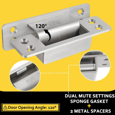 Hidden Door Hinge 4 Inch Two Pack 304 Stainless Steel Heavy Duty Beefy Invisible Hinge For Doors Ambidextrous side view