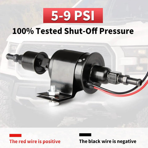 Universal Micro Inline Electric Fuel Pump 12V Low Pressure Five Sixteenths Inch Fittings Quiet Operation For Gasoline And Diesel Vehicles Wide Application E8012S Cross Reference Compatible with wiring instructions shown.