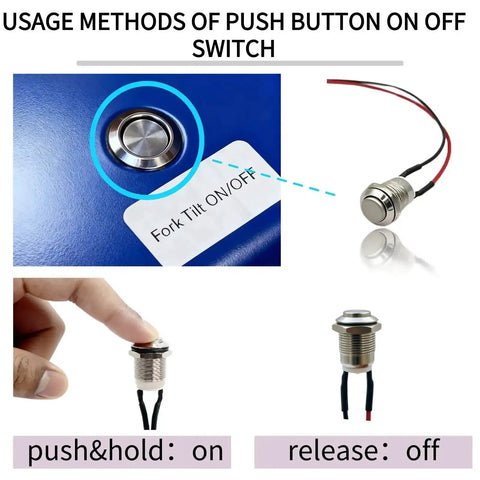 12mm Momentary Push Button Switch With High Head Waterproof Metal On Off Switch And Prewired Harness for car and boat usage