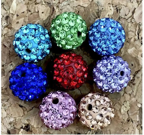 100 Pcs Suncatcher Crystal Rhinestone Disco Ball Beads 8mm Golden Shadow Polymer Clay Spacers for Jewelry Making