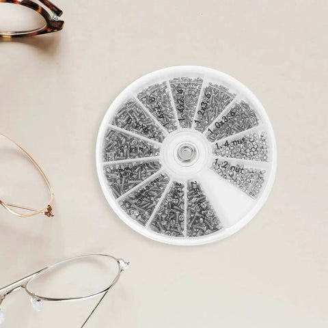 Stainless Steel Miniature Screw Nut Repair Kit For Eyeglasses And Watches With Precision Screwdriver Handy Portable On The Go Repair Set