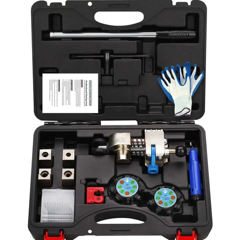 Pro Grade Brake Line Flare Tool Kit With Dual 45 And 37 Degree Flare, Single Bubble And Double Flare Options, in open case