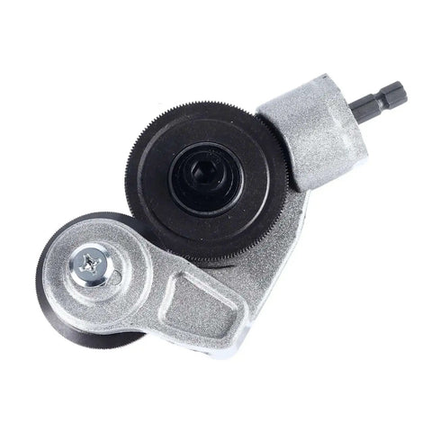 Power Drill Plate Shears Attachment For Easy Sheet Cutting No Spark Burr Free 40mm Ti Steel Disc featuring wrench included