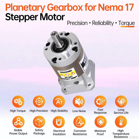 20:1 Planetary Gearbox For Nema 17 Stepper Motor with features for CNC and 3D Printer DIY projects