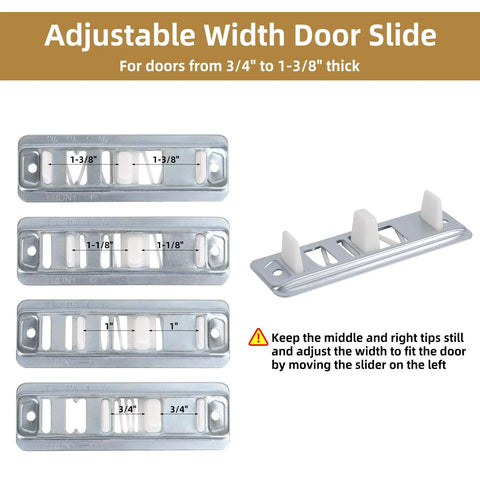 4 Pack Sliding Closet Door Floor Guides Bypass Bottom Track Rails Set With Metal Base Plastic Plates And Screws visible