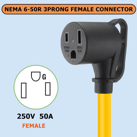 NEMA 10-30P To 6-50R Welding Machine Adapter Cable For Dryer To Welder Socket, 30 Amp To 50 Amp, 250V, 10 AWG Copper, 1 Ft STW Power Cord