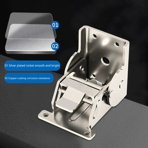Heavy Duty Industrial Locking Hinges With 90 Degree Foldable Leg Brackets for Tables Beds and Workbenches High Load Capacity