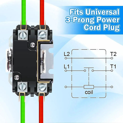Diagram and electrical wiring of 1 Pole 24V 40 Amp HVAC Contactor Must Have For Air Conditioner Condenser And Furnace Definite Purpose Relay.