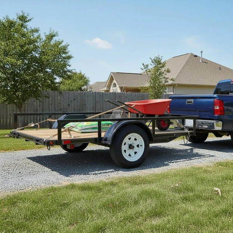 Two Pack 5.30-12 Trailer Tires On 12 Inch Rims With Five Lug On 4.5 Inch Bolt Pattern Center Bore 2.95 Inches Built To Haul