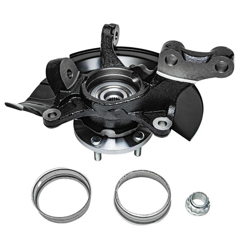 2.4L Front Steering Knuckles For 2004 2005 2006 Toyota Camry USA Built Replacement Kit with Wheel Bearing Hubs shown