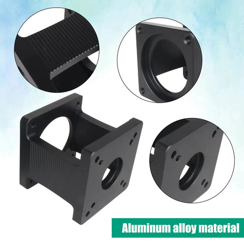 Horizontal Servo Motor Mount Bracket For 80 Servo Type Motors Aluminum Alloy 6063 Base, showing mounting holes and material.
