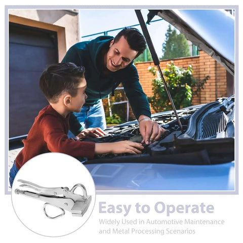 Adjustable Pro Grade Pulling Plier Clamp For Auto Body Repair with father and son doing vehicle maintenance