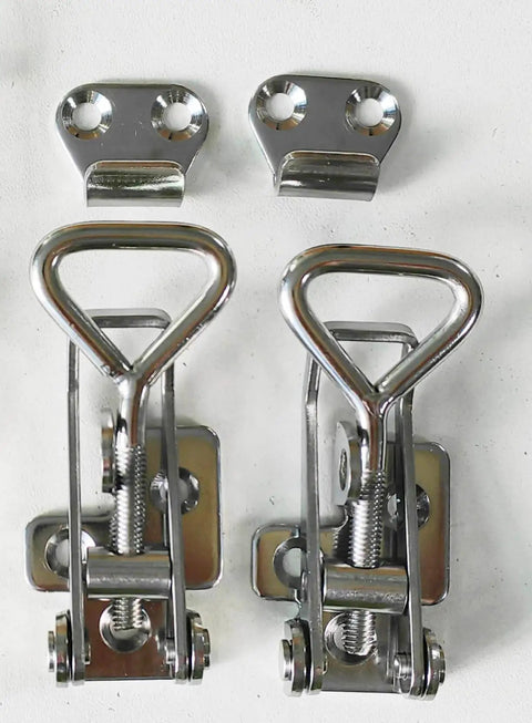 Adjustable 75 To 95mm Stainless Steel Cabinet Latch Lock With Lever Handle Toggle, heavy duty buckle style in 2 pack SYINE SK-1S