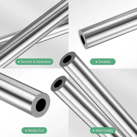 Premium 2 Pack 304 Stainless Steel Tubing 5mm OD 1mm Wall Seamless Pipe For Construction Machining DIY Craft Projects And Outdoor Use