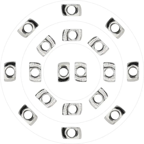 100 Pieces M5 2020 Series T Slot Nuts For Aluminum Profiles, Nickel Plated Carbon Steel