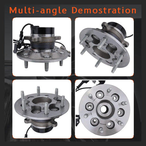 Front Wheel Hub And Bearing Assembly For Driver And Passenger Sides Fits Chevy Colorado And GMC Canyon 2004 2005 2006 2007 2008 Isuzu i-370 2007 2008 And i-350 2006 4X4 5 Lug With ABS multi-angle view