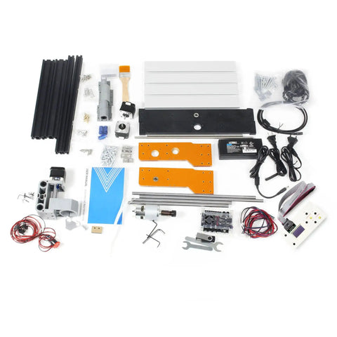 Upgraded 3018 Pro CNC Router Kit With Offline Controller E Stop XYZ Limit Switches 3 Axis Precision DIY parts laid out
