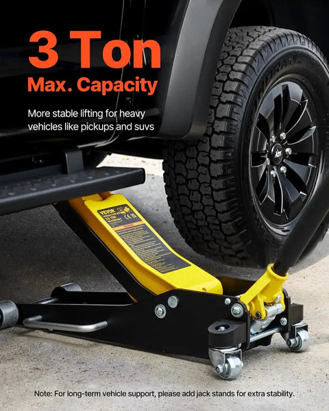 Low Profile 3 Ton Racing Floor Jack With Dual Pistons Aluminum Steel Quick Lift under vehicle tire