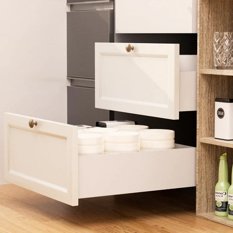 Undermount Soft Close Drawer Slides for Face Frame Cabinets, Full Extension with 3D Locking, Rear Mount Brackets, installed view