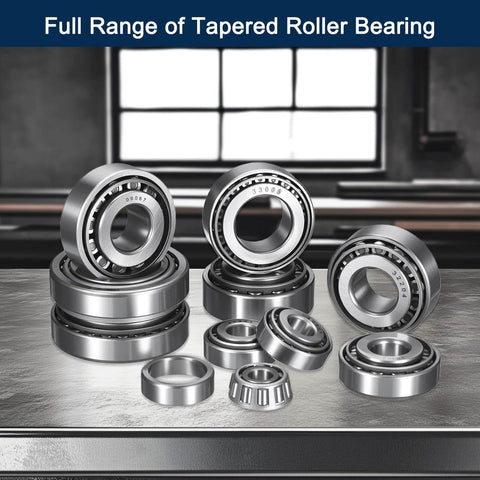 32007 Tapered Roller Bearing Cone and Cup Set, 35mm Bore 62mm OD 18mm Cup Width, Chrome Steel Taper Bearings Set, ABEC-3 displayed.