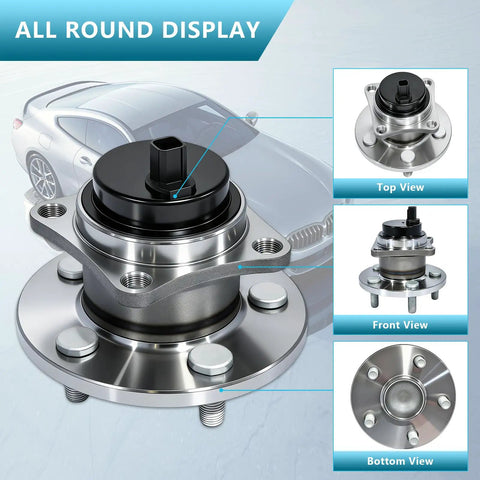 Rear Wheel Hub Bearing Assembly Drop In Ready 2 Pack Compatible With Toyota Corolla 2009 2019 Matrix 2009 2014 Pontiac Vibe 2009 2010 With ABS 5 Lug Durable OEM Style Replacement for Smooth Quiet Ride