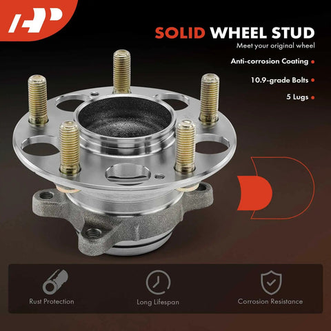 Rear Wheel Bearing And Hub Assembly Two Pack For Honda Civic 2013 2014 2015 FWD 5 Lug Compatible Replacement with bolts
