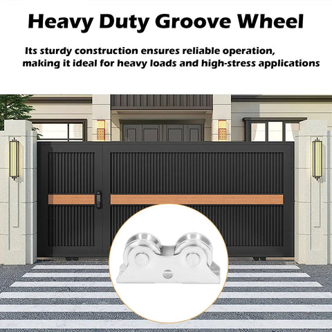 Groove Wheel V Shaped Detachable Track Gate Wheels With Double Bearing Caster and Bracket for sliding gates