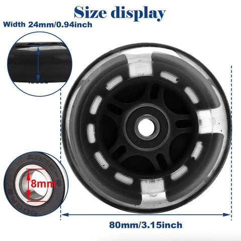 Rear Wheel Screw Set for Foldable Micro Mini 3 Wheel Kids Scooter Fix Kit, 80mm x 24mm wheel size with 8mm bore