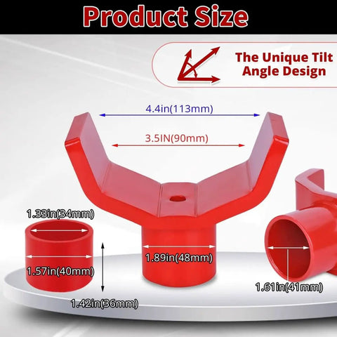 2 In 1 Bottle Jack Adapter Universal Steel Adapter for Safe Jack Lift visible with size dimensions and steel components