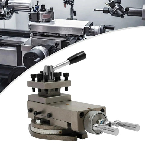 Front view of AT300 Metal Lathe Tool Post Holder for Mini Lathe Quick Change Lathe Assembly Tool, durable cast iron construction.