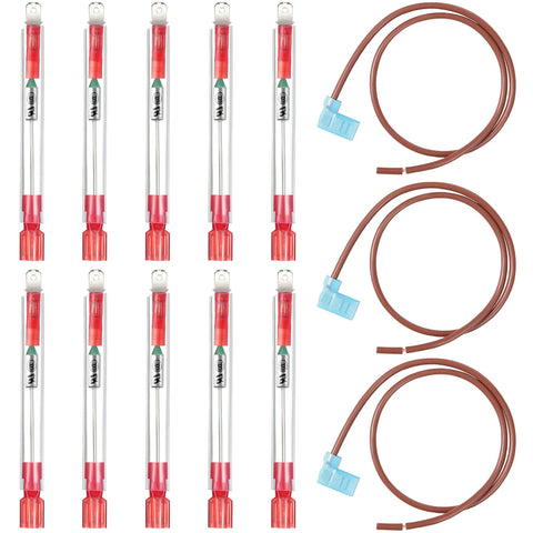 Enhon 10-piece water heater thermal cut-off kit with red-end glass fuses, brown wiring harnesses, and blue connectors