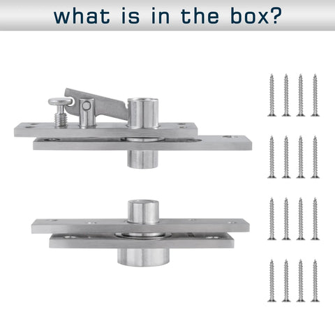 Heavy Duty Pivot Door Hinge System With 360 Degree Rotation For Bookcases And Hidden Doors Stainless Steel parts