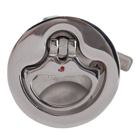 Jiawu boat cam latch, round flush-mount stainless steel hatch with back plate and red dot indicator