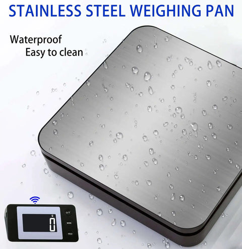 110 Lb Digital Postage Scale With LCD Display And Hold Tare Function, wireless LCD range, stainless steel waterproof pan