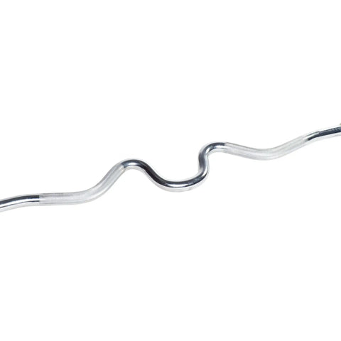 1 Inch Threaded Curl Bar With Collars For Standard Plates, Solid Steel Chrome Finish, Dual Grip Positions To Target Biceps And Triceps