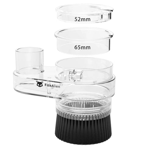 3-In-1 Dust Shoe For CNC Router, Fits 52Mm, 65Mm And 69Mm Spindles, Hose Diameter 38Mm, Transparent ABS Material shown