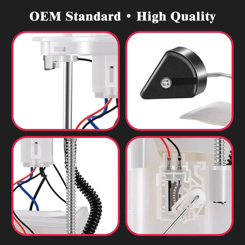 Close-up of Fuel Pump Module Assembly E8937M Drop In Direct Fit Replacement For Toyota Camry 2.4L 2.5L showing connectors and wires.
