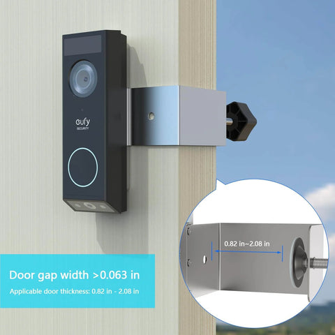 Anti-Theft Doorbell Mount for Eufy E340 Security Video Doorbell No-Drill Installation with L-Shaped Safety Hook and Hidden Screws