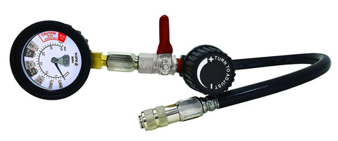Astro Pneumatic 7856 universal air-powered cooling system pressure tester with gauge, red lever, and hose