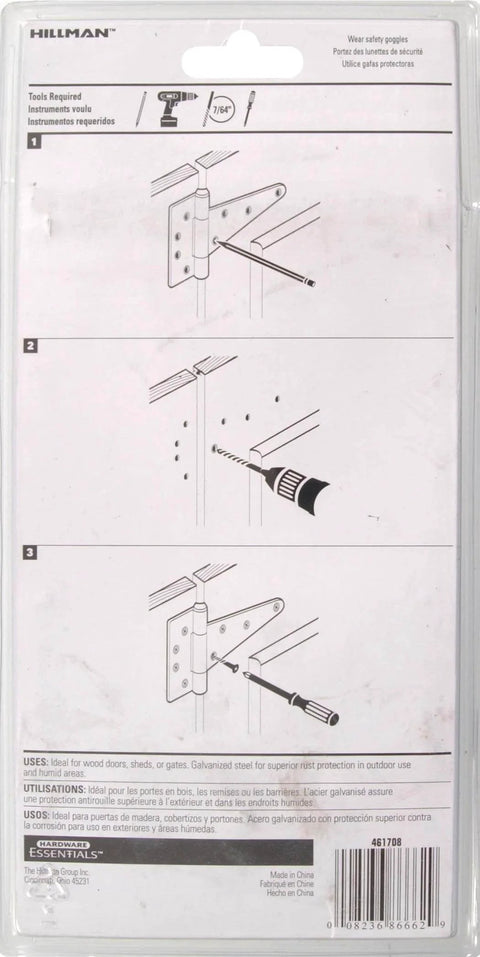 Mounting instructions for Heavy Duty T Hinges Galvanized 6 Inch 2 Pack for Doors and Gates with Wide Strap