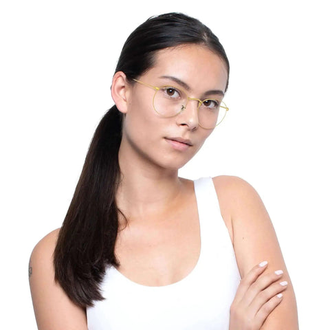 Unisex Round Metal Sunglasses With Evolve Photochromic Lenses Clear To Gray Transition Blue Light Filter Legend Gold Frame 47mm