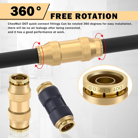 Brass DOT air line fittings kit by Amazon, 80-piece, 1/8-1/2 in unions