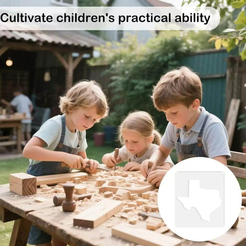 Children woodworking outdoors with focus on United States Router Template Set Clear Acrylic Inlay Template For Woodworking State Map Jig For Tracing Crafting And Inlay Guides Reusable Durable Template For Texas And Other States