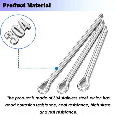 304 Stainless Steel Marine Propeller Cotter Pins Set For Suzuki Yamaha Johnson Evinrude Outboards, corrosion-resistant material